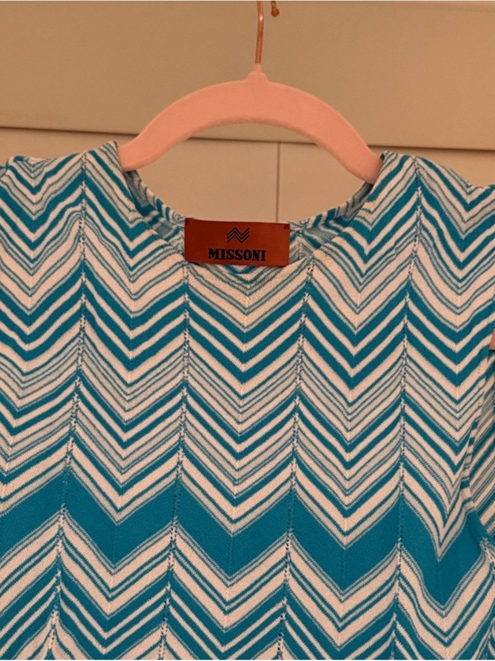 Missoni Teal & White Striped Knit dress - Picture 3 of 7